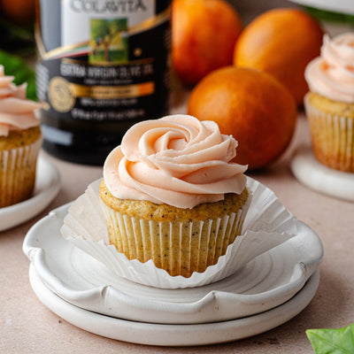 Blood Orange Poppy Seed Cupcakes