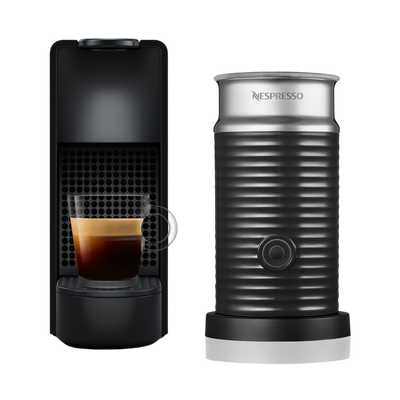 Nespresso Essenza Mini Coffee Machine & Aeroccino, Silver