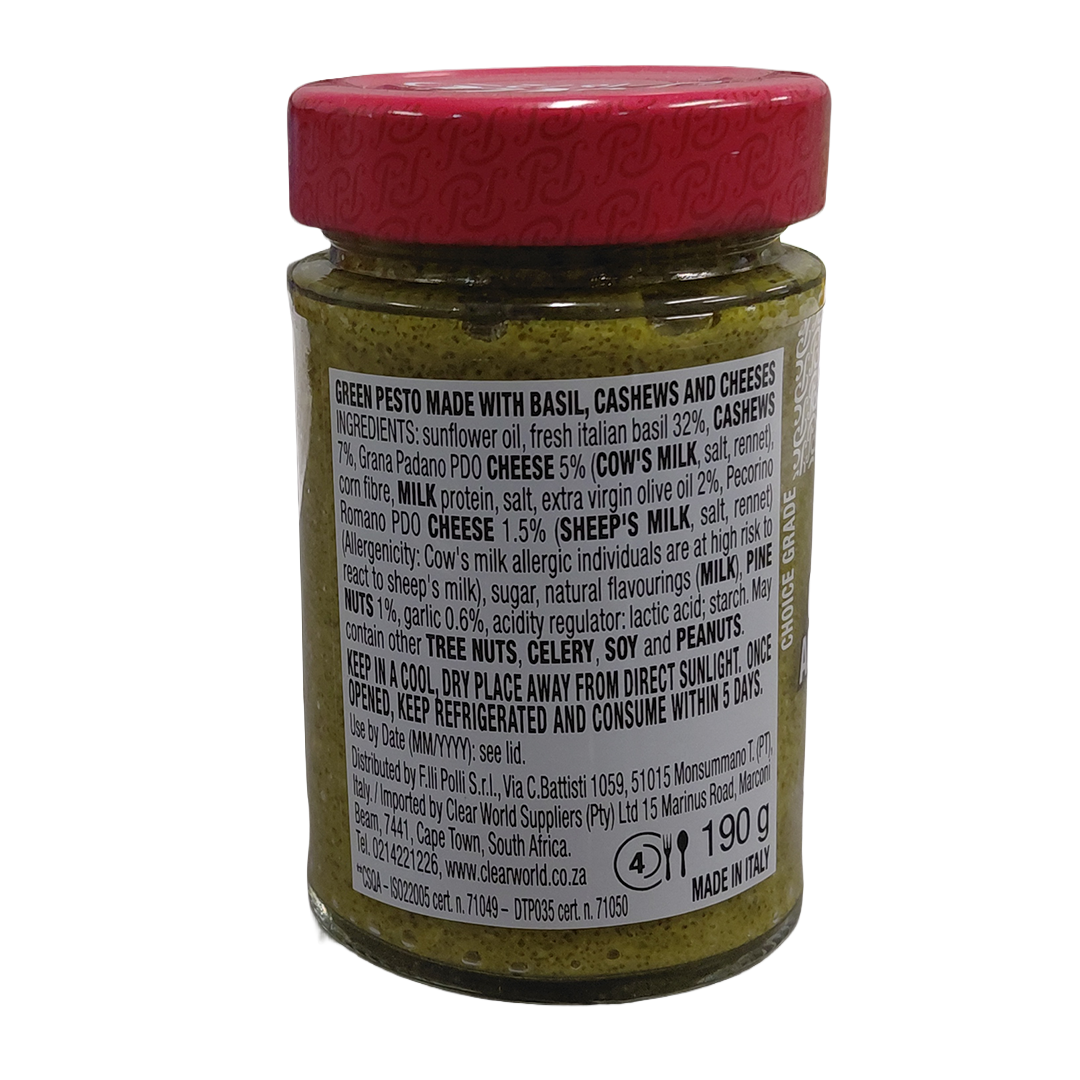 Polli | Basil Green Pesto with Garlic 190G
