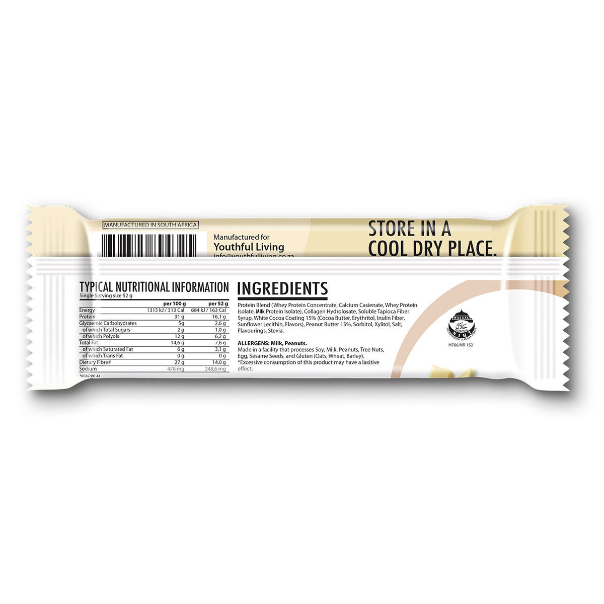 YL Keto Collagen Bar White Chocolate Peanut Butter 12X52G