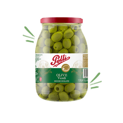 Polli | Giant Pitted Green Olives 1KG