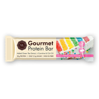 YL | Gourmet Protein Bar Birthday Cake 12X65G