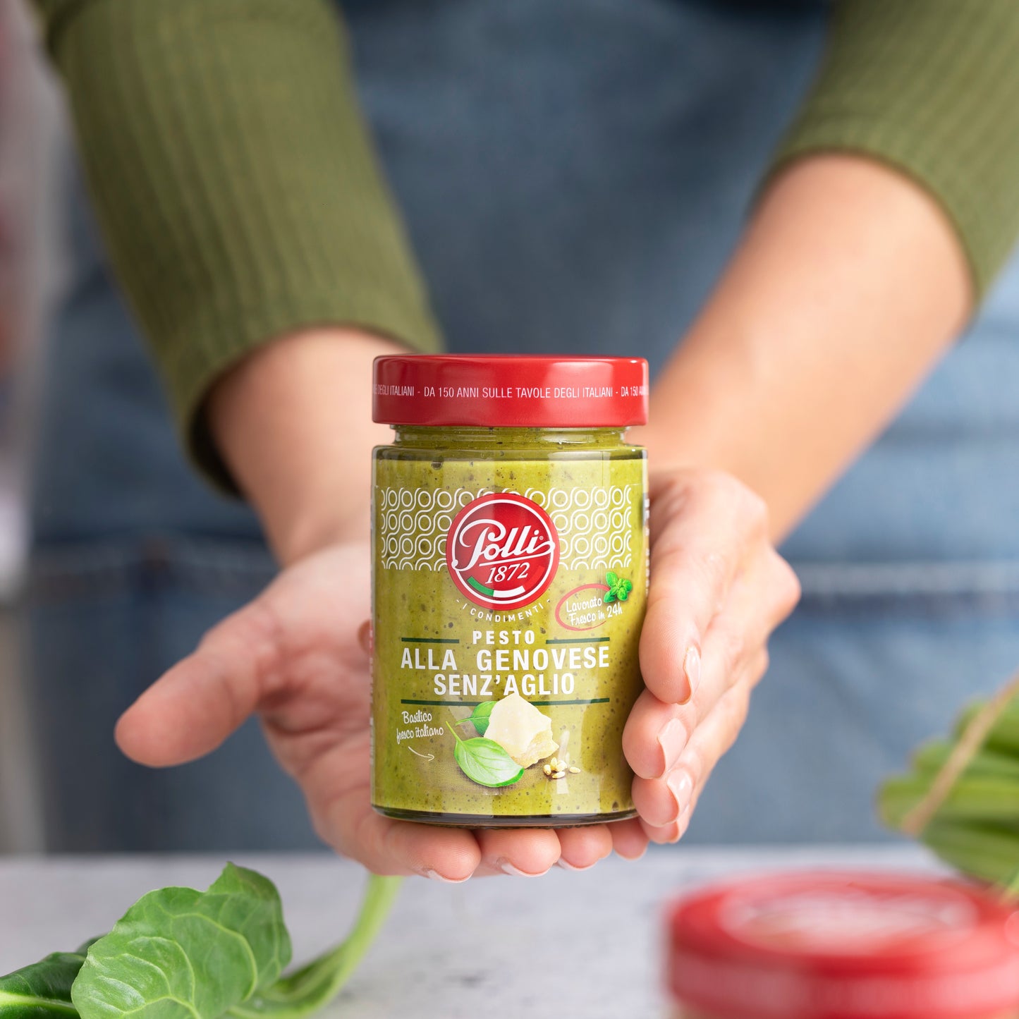 Polli | Basil Green Pesto without Garlic 190G