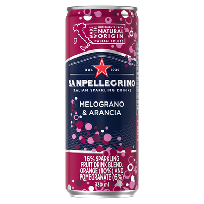 Sanpellegrino | Italian Sparkling Drinks | Pomegranate and Orange 330ML