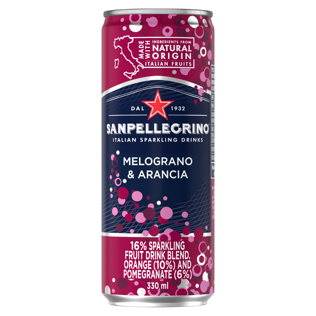 Sanpellegrino | Italian Sparkling Drinks | Pomegranate and Orange 330ML