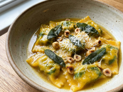Fresh Butternut & Spinach Agnolotti with Sage Butter