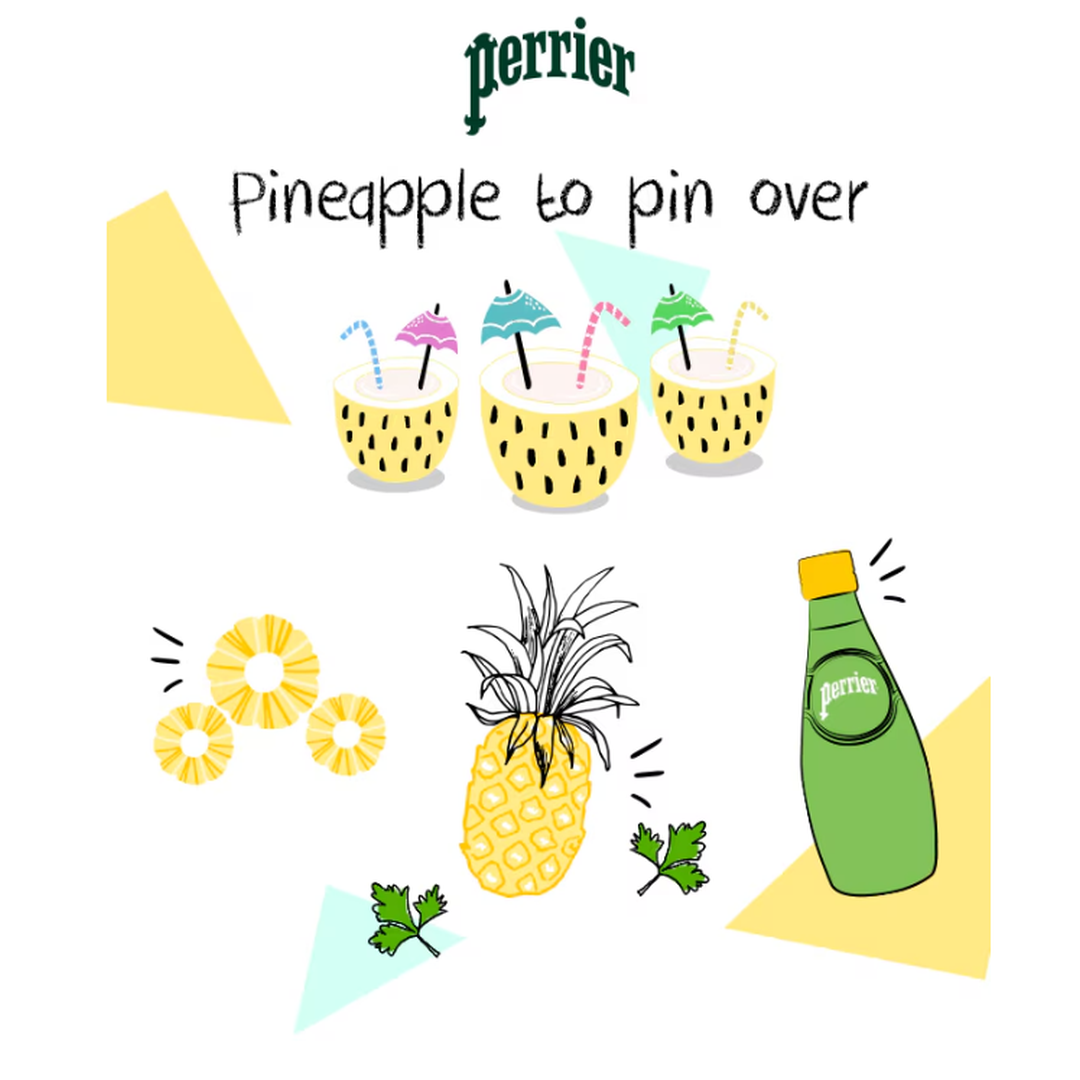 PERRIER Pineapple to Pin Over