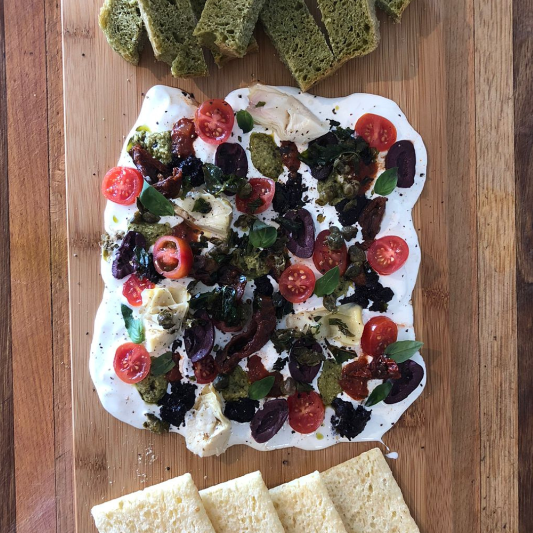 Italian Stracciatella Cheese Board