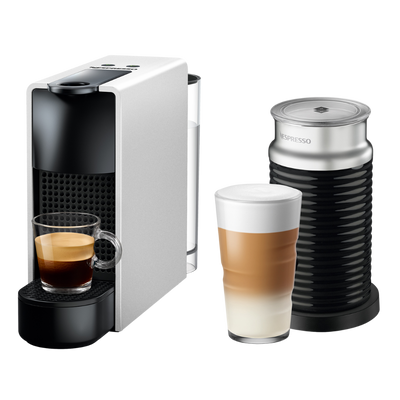 Nespresso Essenza Mini Coffee Machine & Aeroccino, Silver