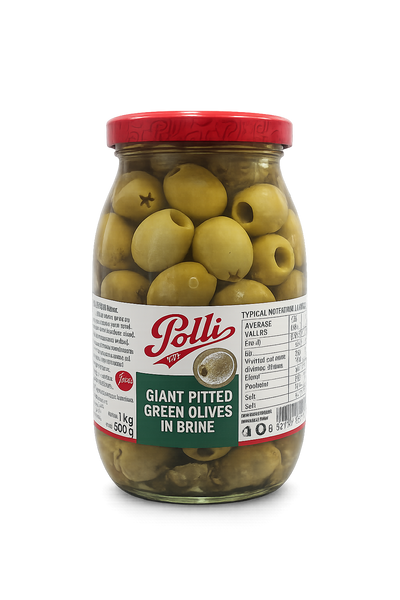 Polli | Giant Pitted Green Olives 1KG