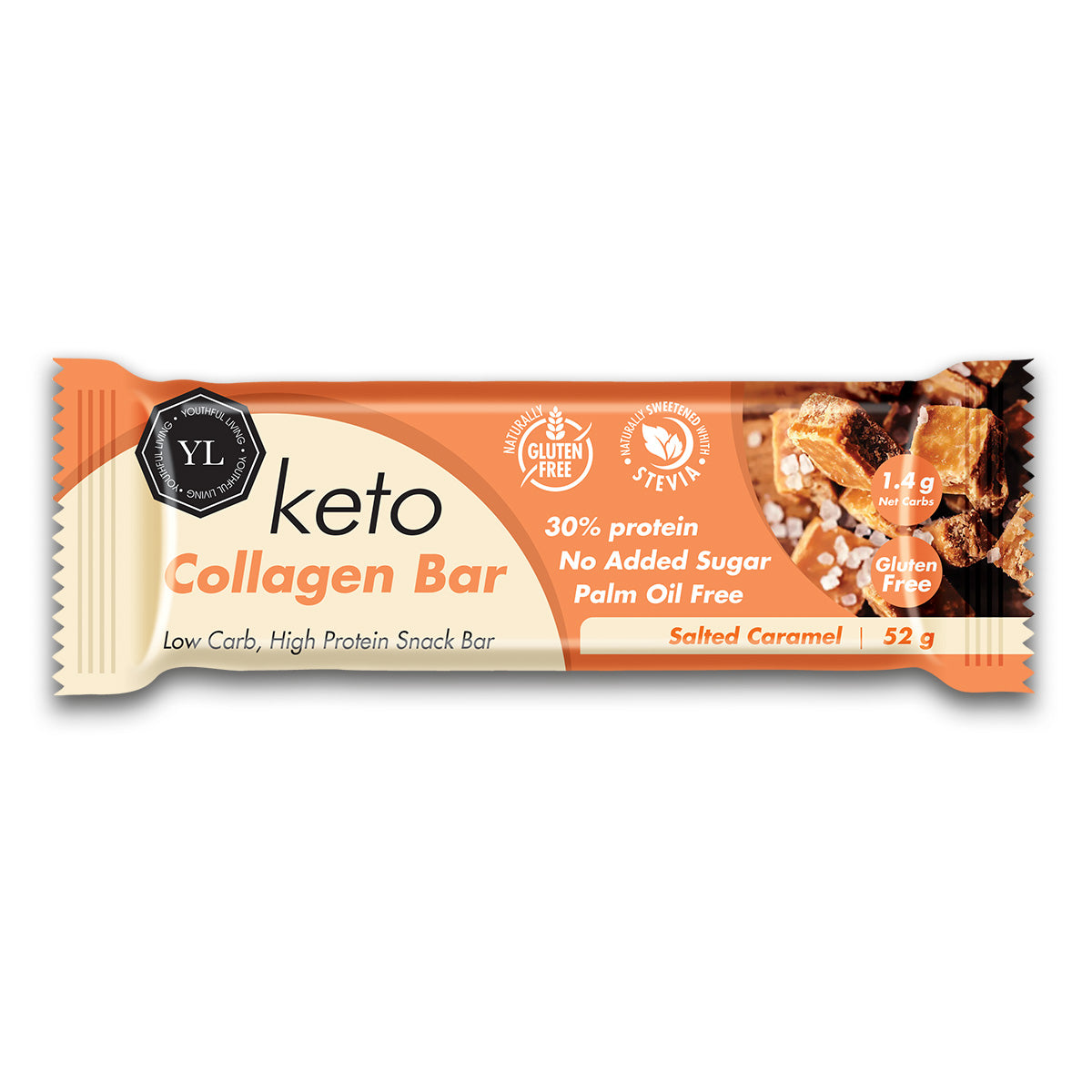 YL Keto Collagen Bar Salted Caramel 12X52G