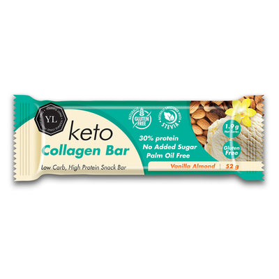 YL Keto Collagen Bar Vanilla Almond 12X52G