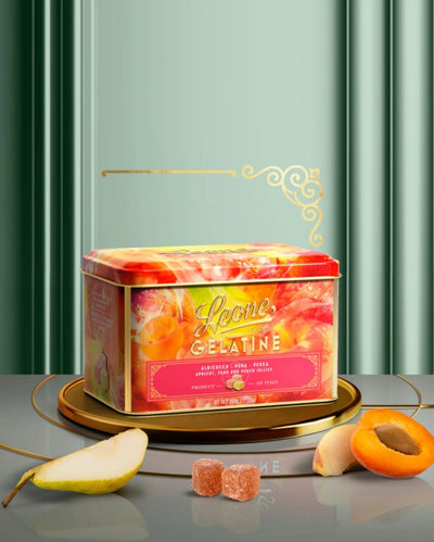 Pastiglie Leone | Pear, Peach & Apricot Fruit Jellies Gift Tin 200G