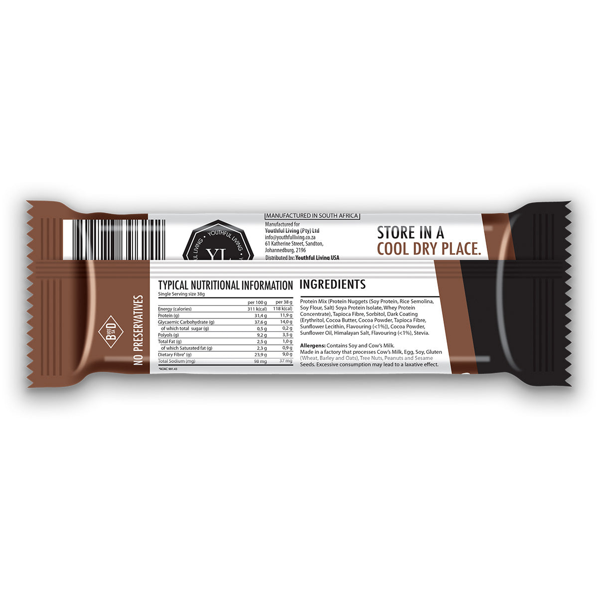 YL | Cereal Bar Chocolate Coconut 12X38G