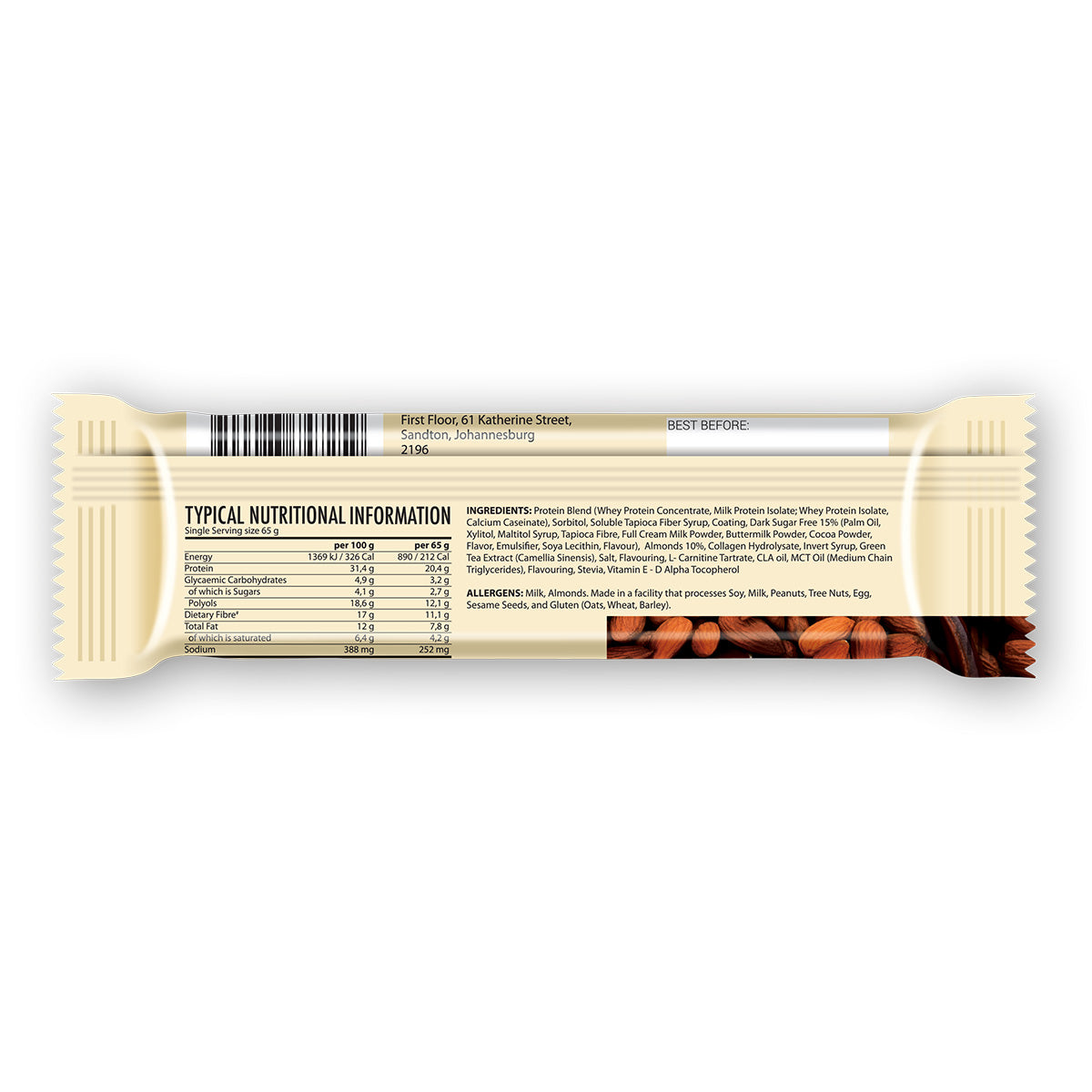 YL | Gourmet Protein Bar Dark Chocolate Almond 12X65G
