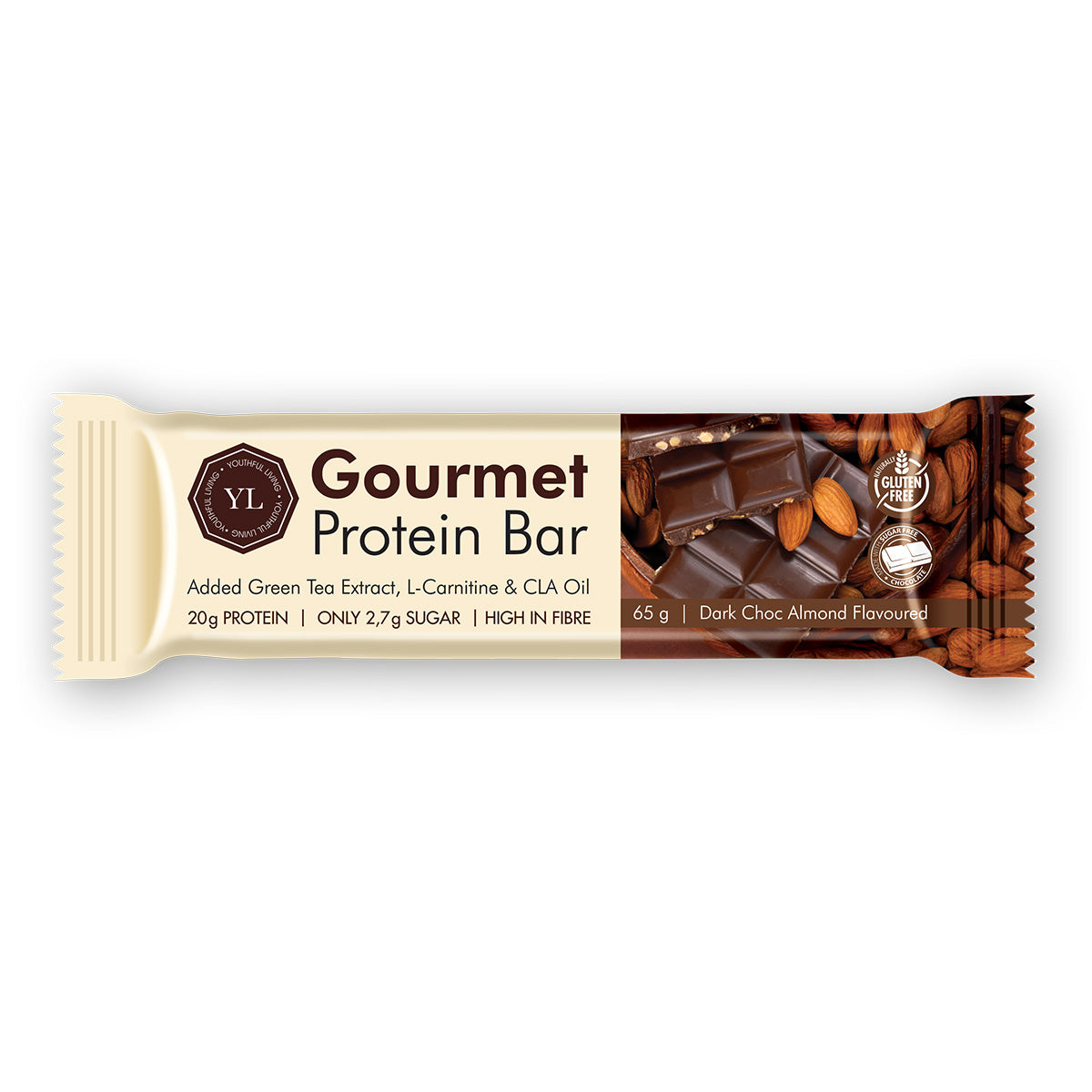 YL | Gourmet Protein Bar Dark Chocolate Almond 12X65G
