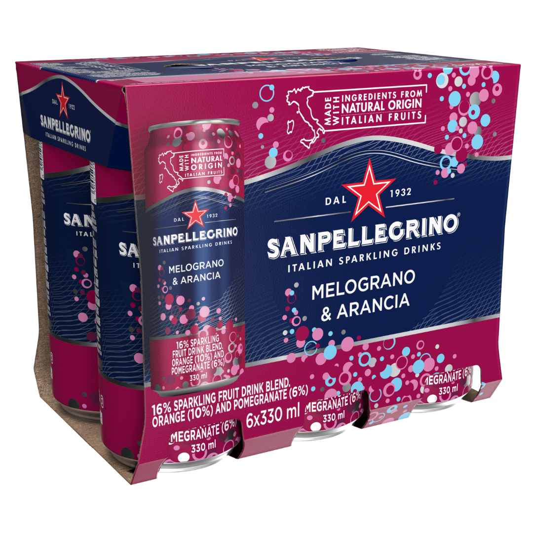 Sanpellegrino | Italian Sparkling Drinks | Pomegranate and Orange 330ML